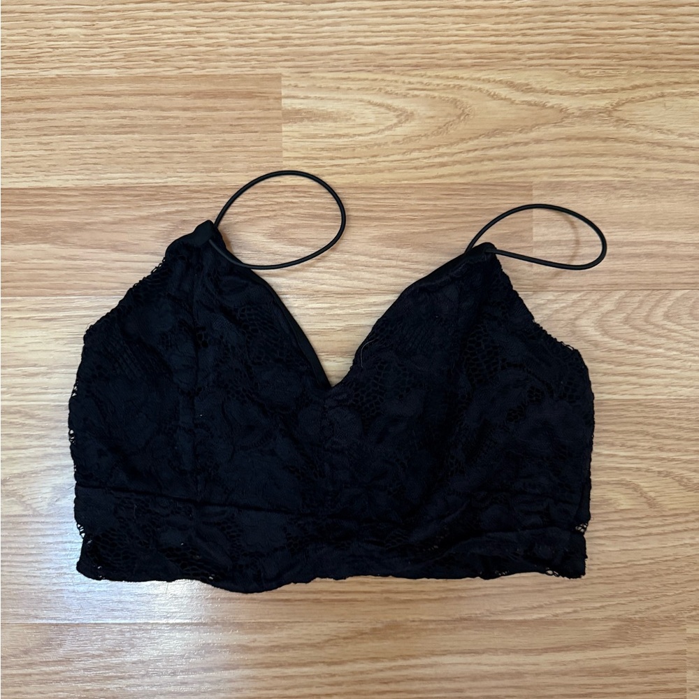 Forever 21 Black Lace Crop Top